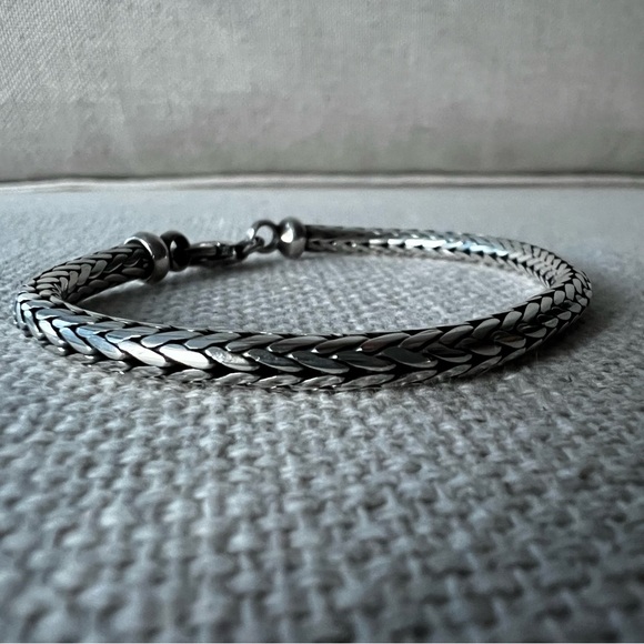 Sterling Silver Artisan Braided Rope Bracelet - Picture 2 of 8